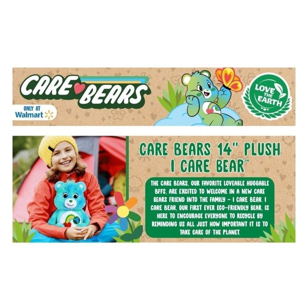 14" Care Bears 'I Care Bear' Love Earth Day Plush Collectible, Limited Edition - Picture 5 of 7